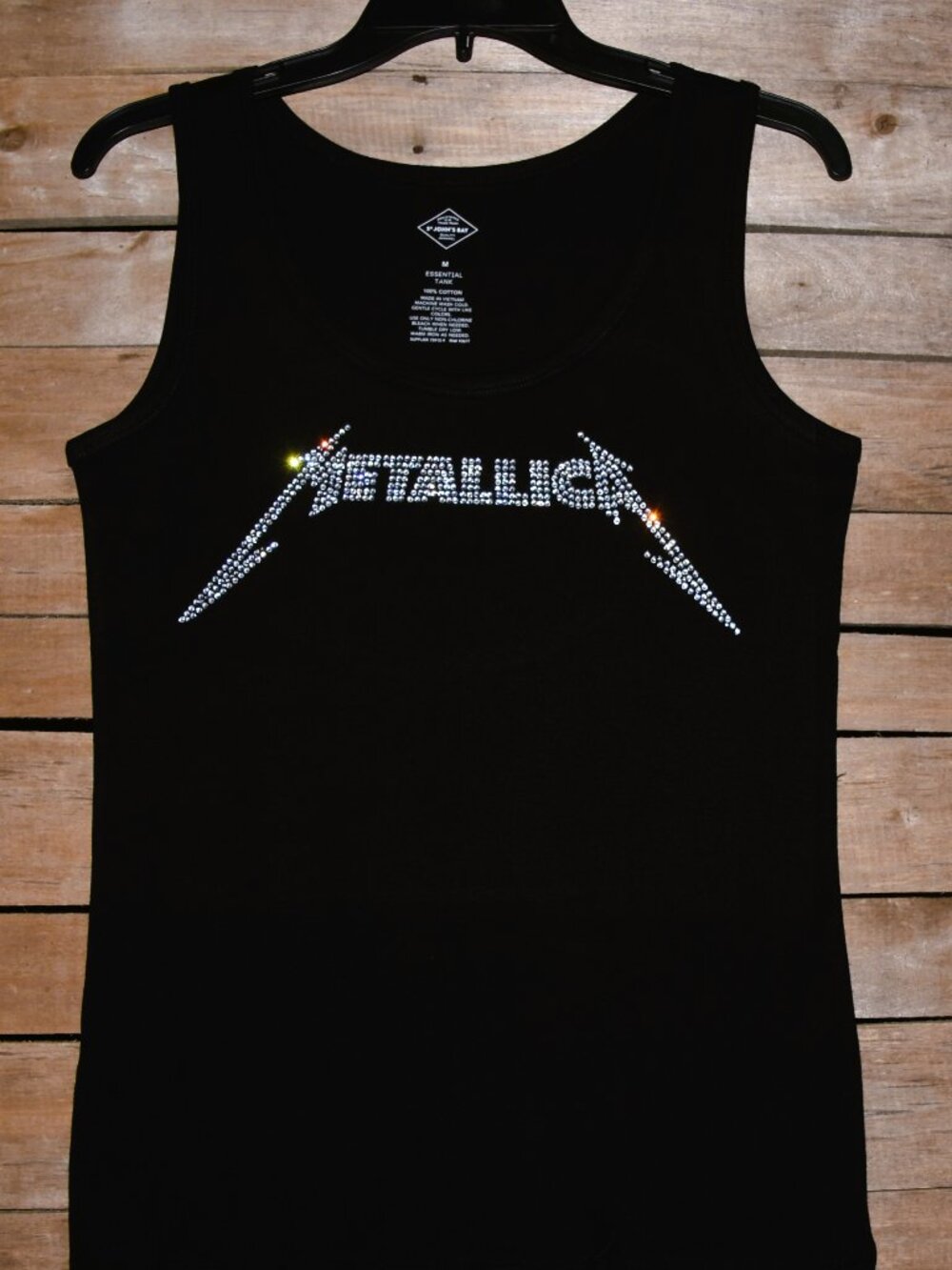 Metallica rhinestone bling black sleeveless tank sz XS S M L XL XXL 1X2…